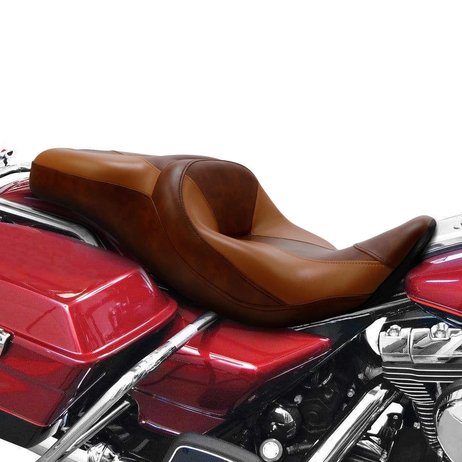 Passenger Seat for Harley Electra Glide FLHT (1997–2007) Brown Coffee
