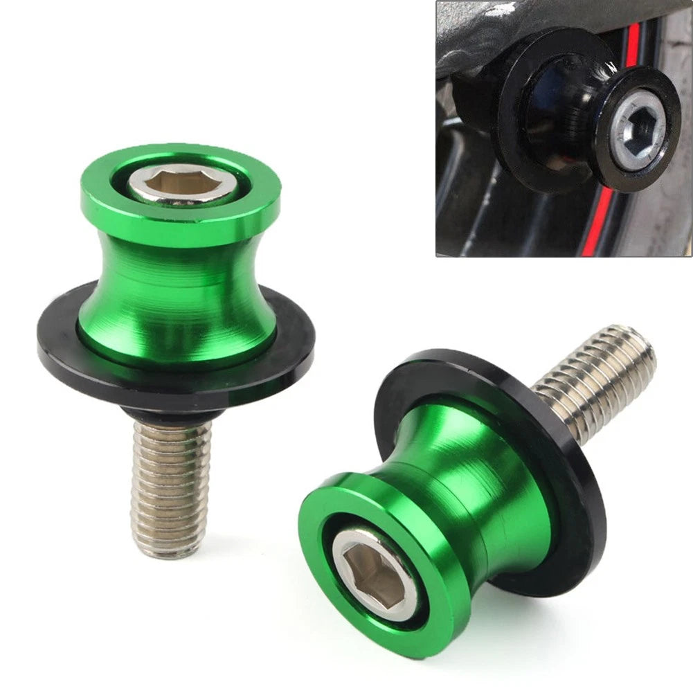 Swingarm Spools for Kawasaki ZX6R (1998–2011) Green CNC