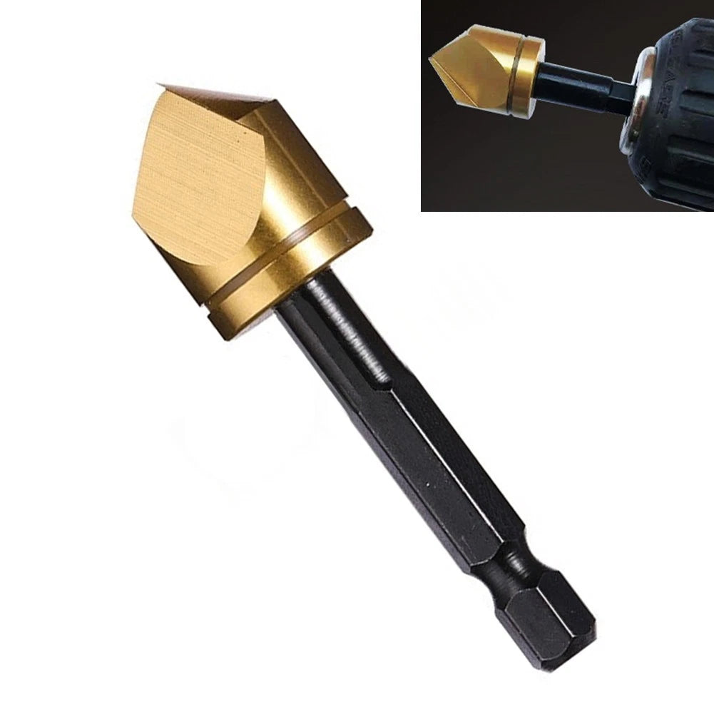 Chamfer Drill Bit 14 Inch Hex Shank for Wood Metal Sheet Deburring