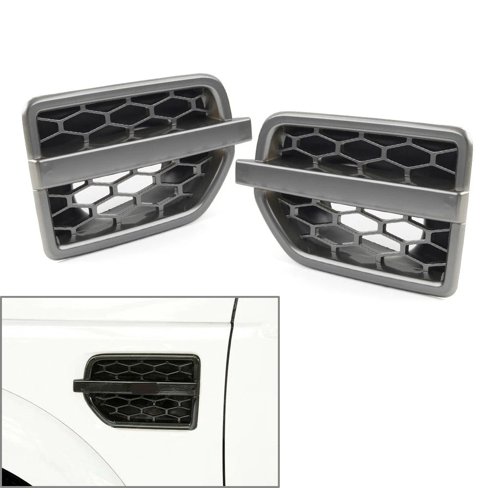 2X Front Grille Air Intake Vent Grill for Land Rover LR4 (2010–2016) Gray