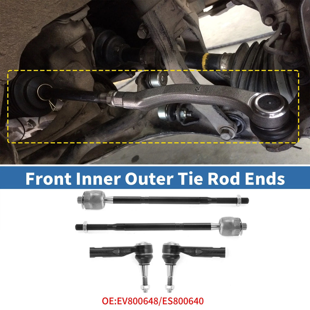 4pc Front Inner Outer Tie Rod End Link for Chevrolet Equinox (2010–2017)