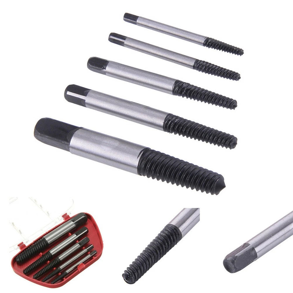 5pcs Screw Extractor Set with Storage Box for Automotive Repairs