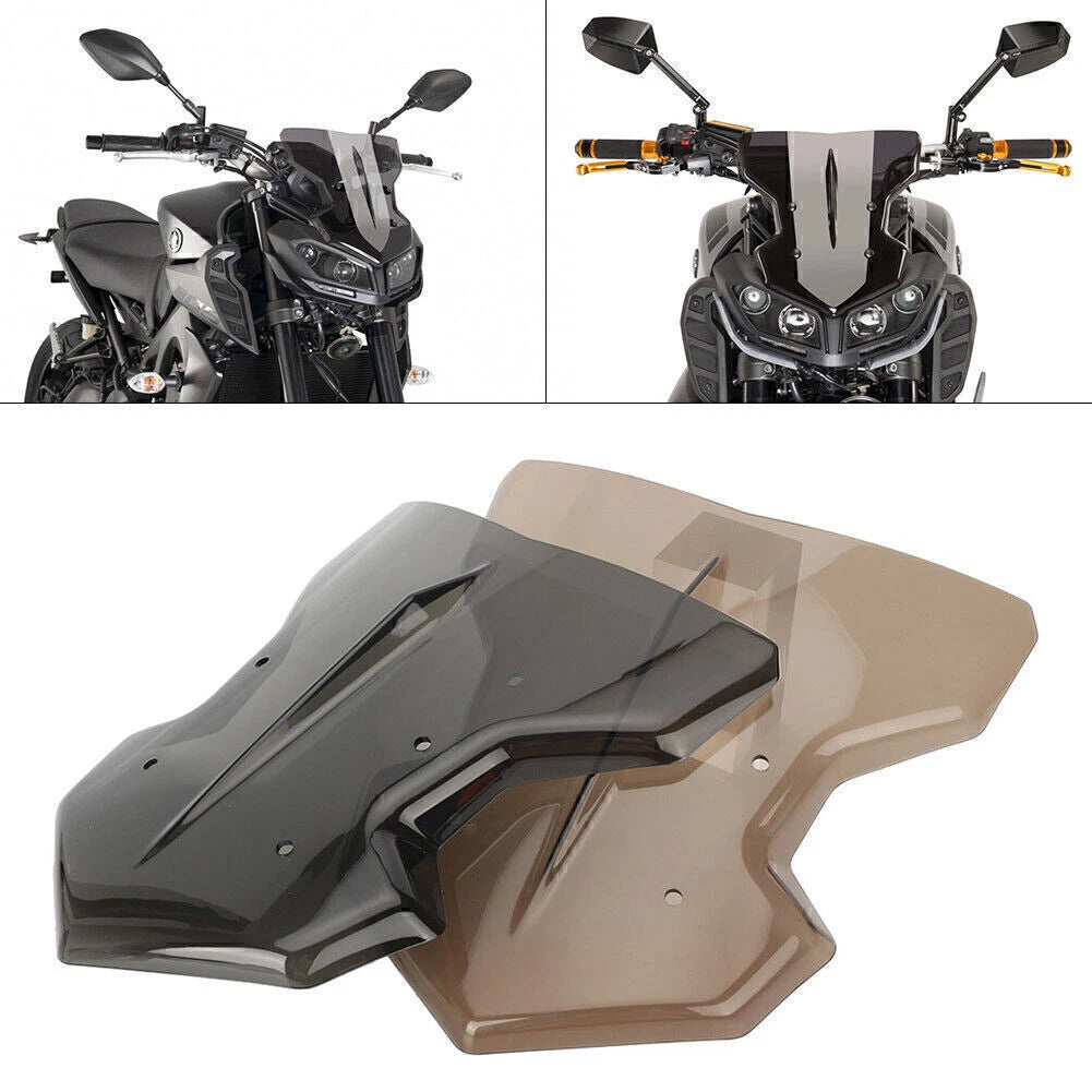 1pc ABS Front Windshield w/ Bracket for Yamaha MT-09 FZ-09 (2017–2018)