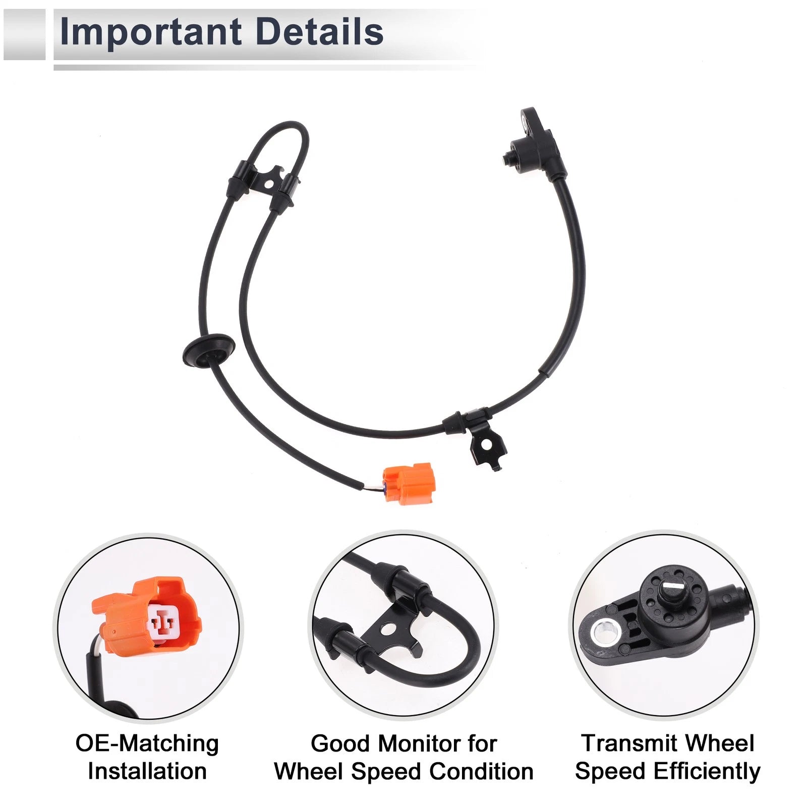 ABS Wheel Speed Sensor No. 57455S3VA11 for Acura MDX (2003–2006) Front Left