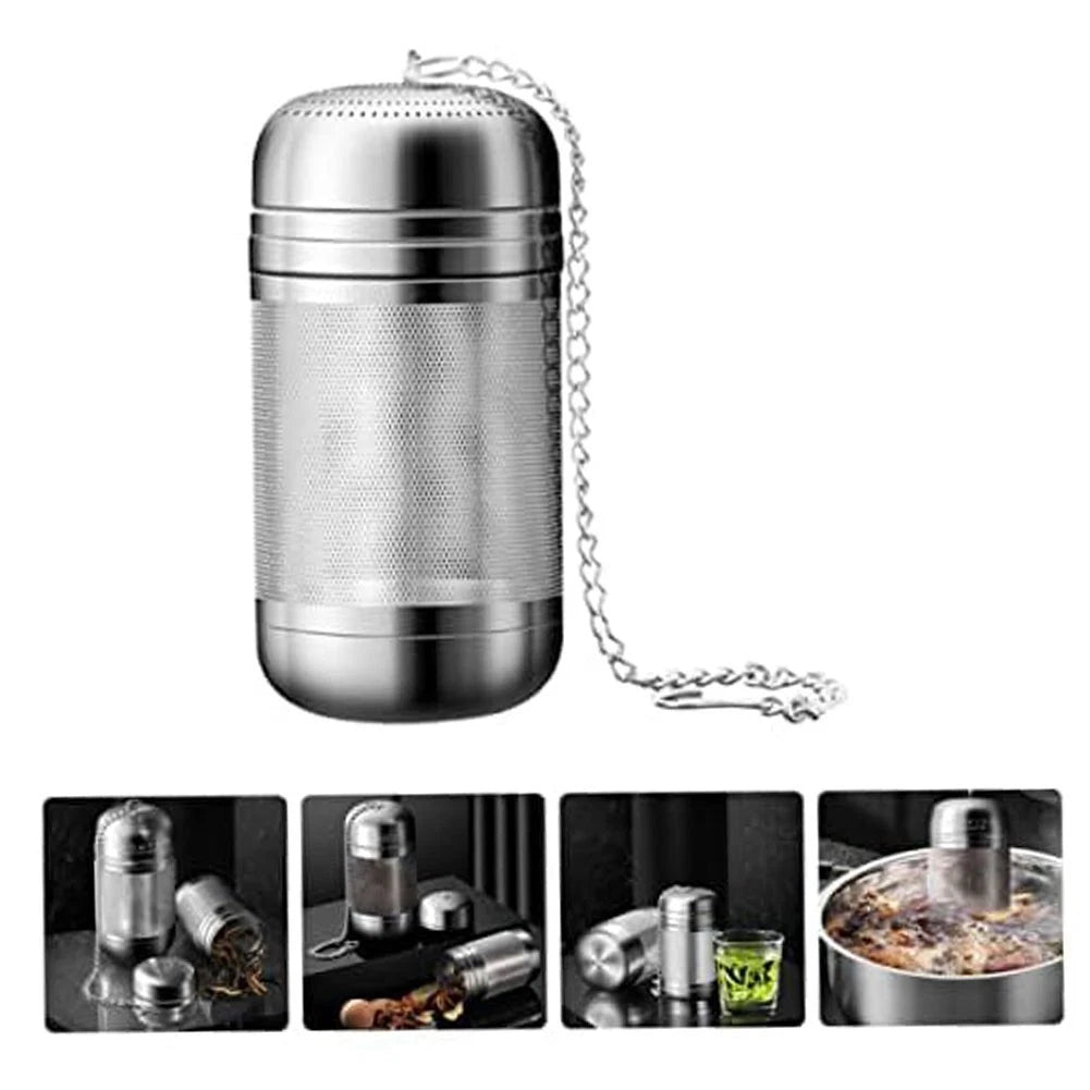 2 Pieces Stainless Steel Tea Infuser with Chain Hook for Loose Leaf Tea