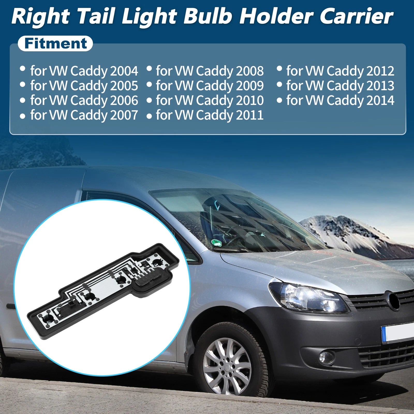 Right Tail Light Bulb Holder Socket Carrier for VW Caddy (2004–2014)