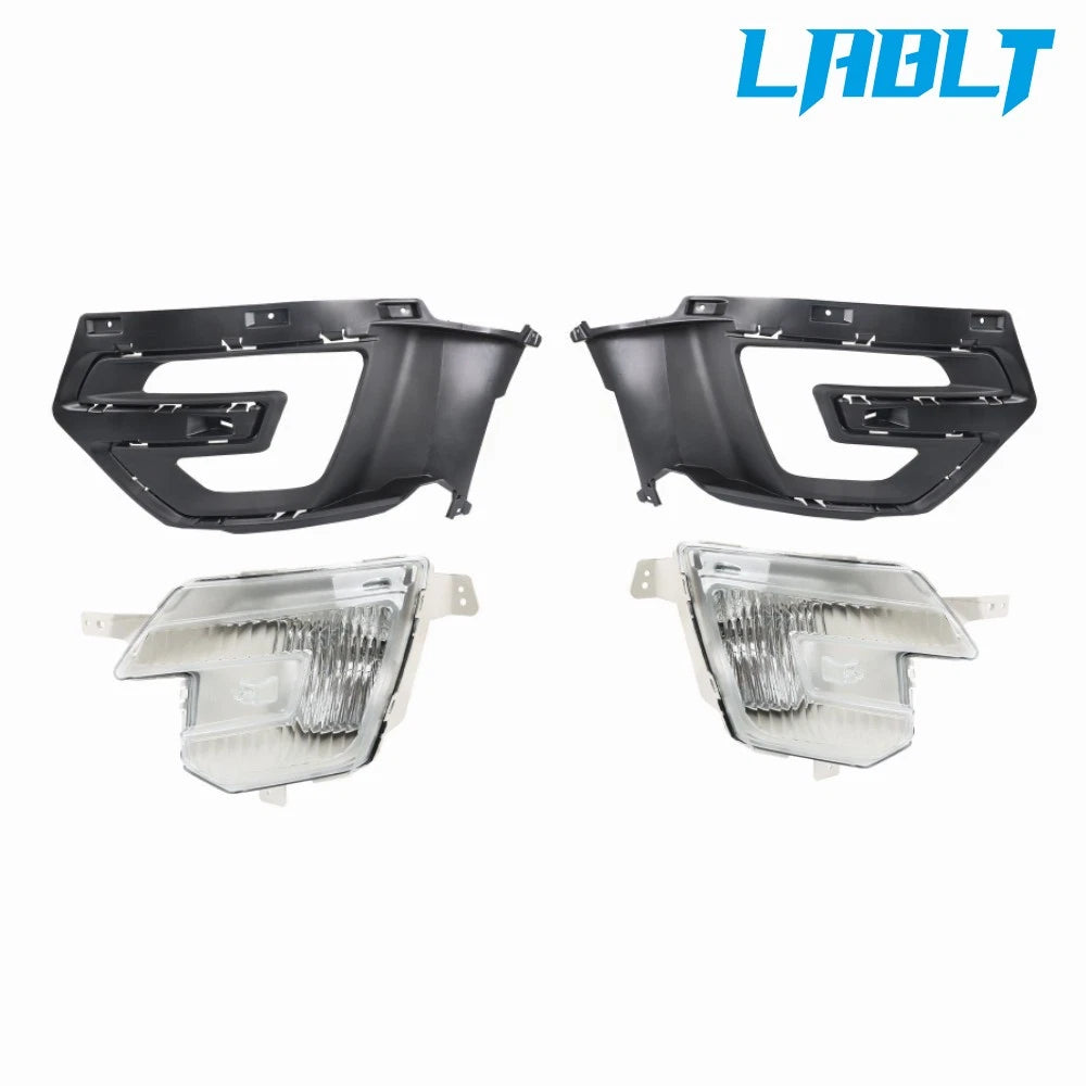 Fog Lights Lamps Set of 2 w/Black Bezel for Ford Explorer (2016–2017)