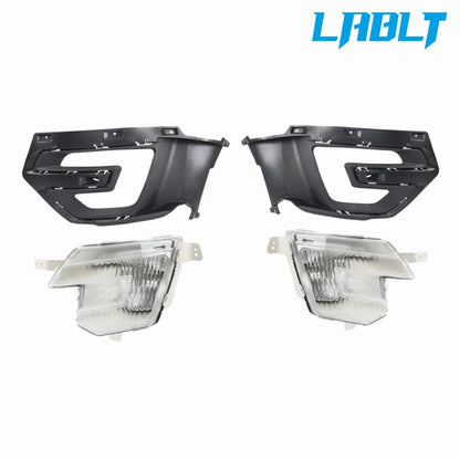 Fog Lights Lamps Set of 2 w/Black Bezel for Ford Explorer (2016–2017)
