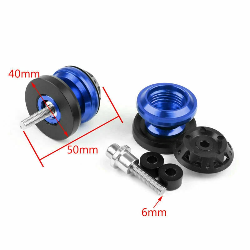 CNC 6mm Swingarm Sliders Spools for Yamaha YZF R1 R6 R6S FZ6 FZ8 XJR 1300 (2000–2023)