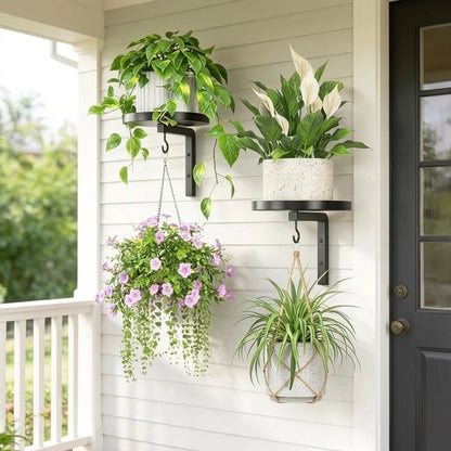 Wall Plant Shelf with Hook for Vertical Garden Display