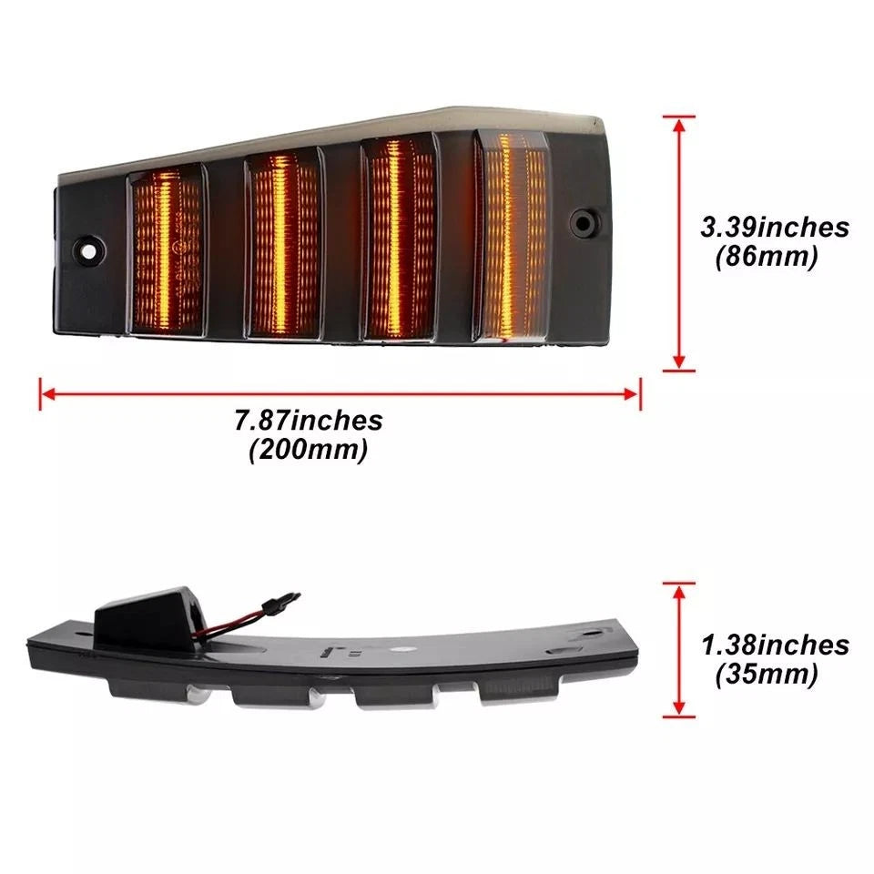 2X Smoke Lens Amber LED Front Corner Signal Lights for Jeep Cherokee XJ (1984–1996)