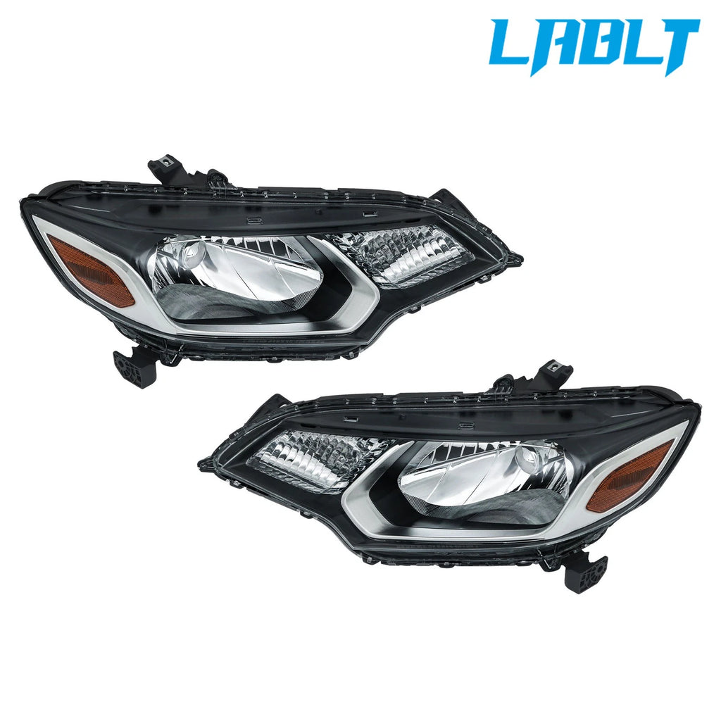 Set of 2 Chrome Halogen Headlights Assembly for Honda Fit (2015–2017)