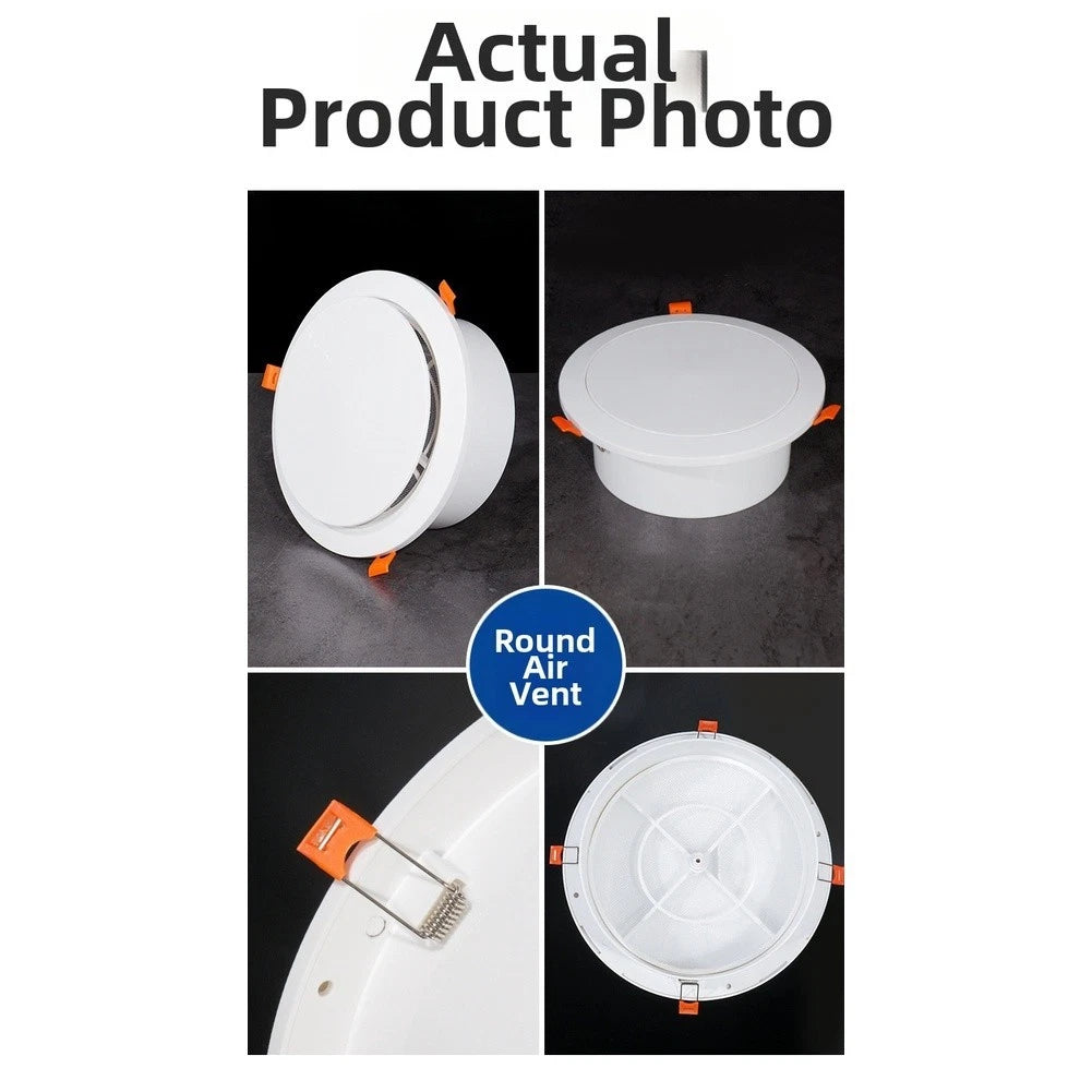 ABS Round Air Vent Grille with Dust Filter Mesh for Ventilation Systems