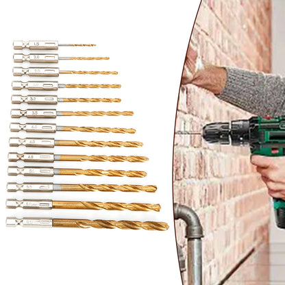 13pcs 1.5mm-6.5mm HSS Drill Bit Set for Hexagon Shank Tools