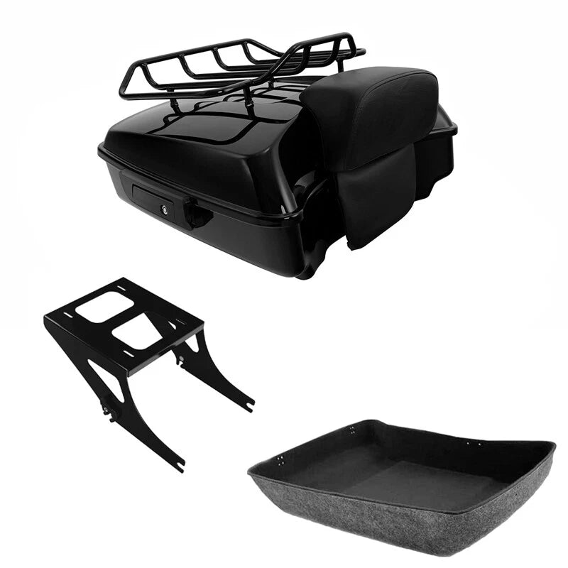 Chopped Trunk Backrest Rack Mount for Harley Softail Fat Boy (2008–2017)