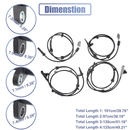 ABS Wheel Speed Sensor Set of 4 No. 47900ZX70A for Nissan