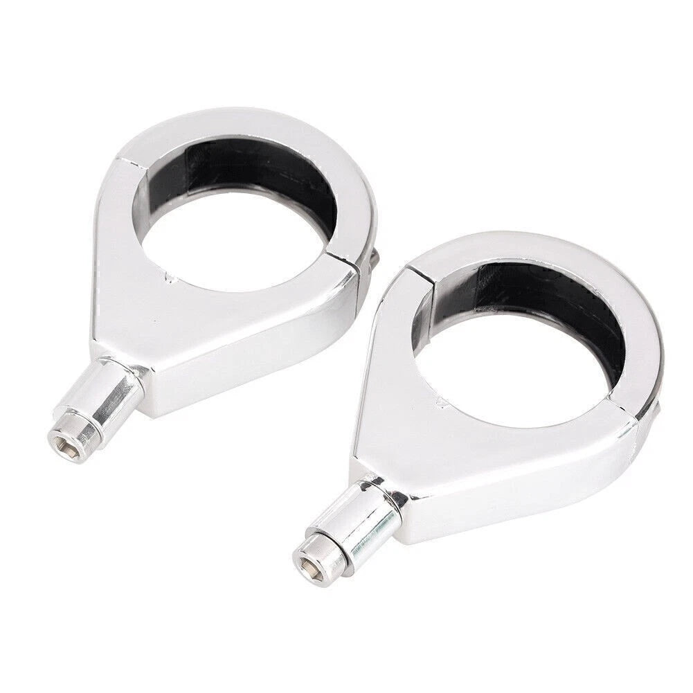 2X 41mm ABS Turn Signal Indicator Fork Clamp Mount Bracket for Harley