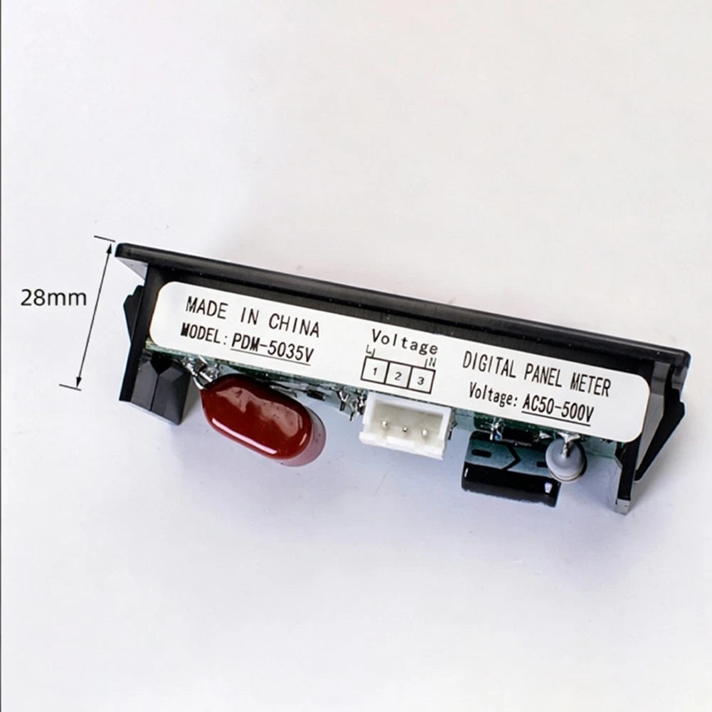 Digital Voltmeter 50-500V with Red LED Display for Electrical Panels