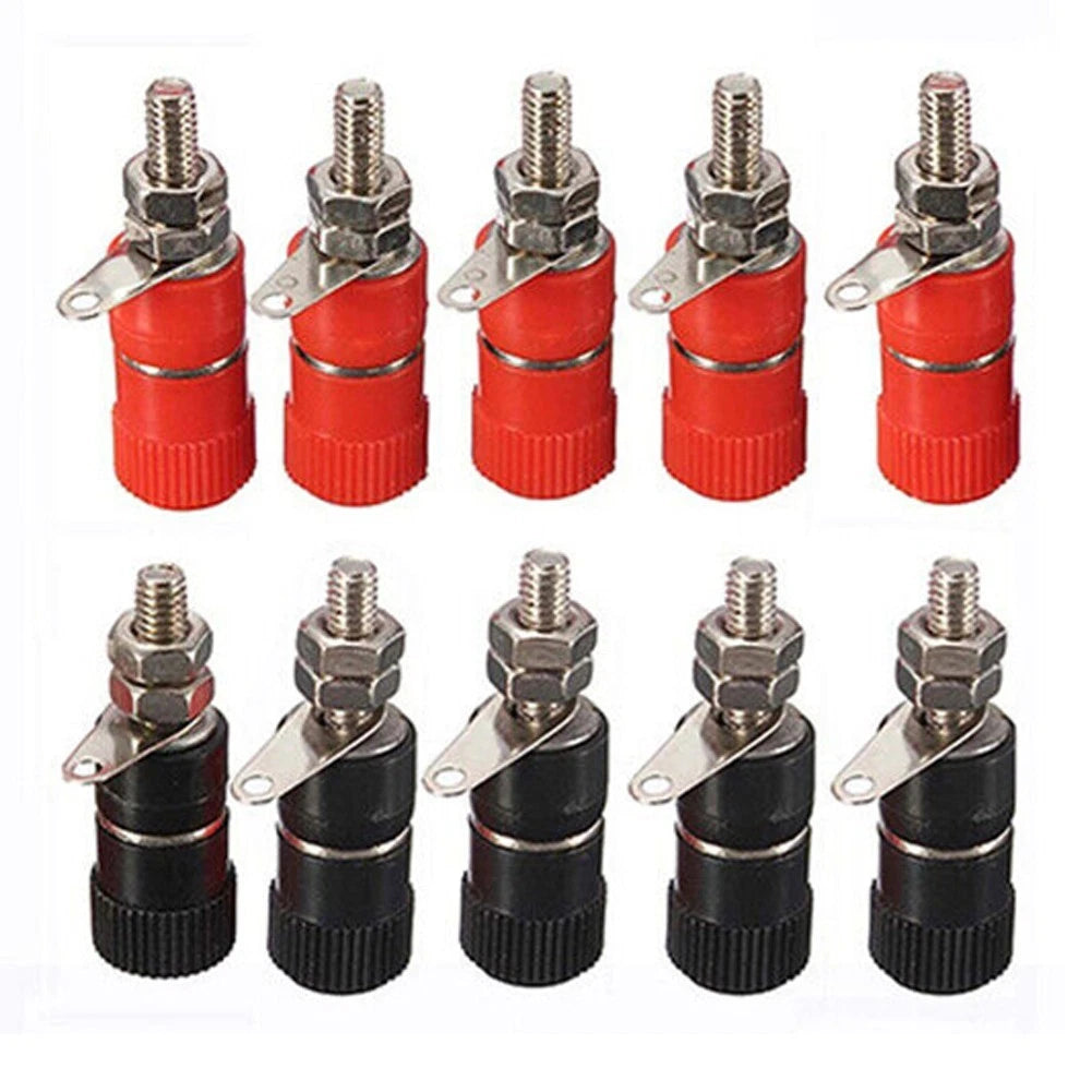 10PCS Compact Copper/Nickel Plated Banana Connector Terminal