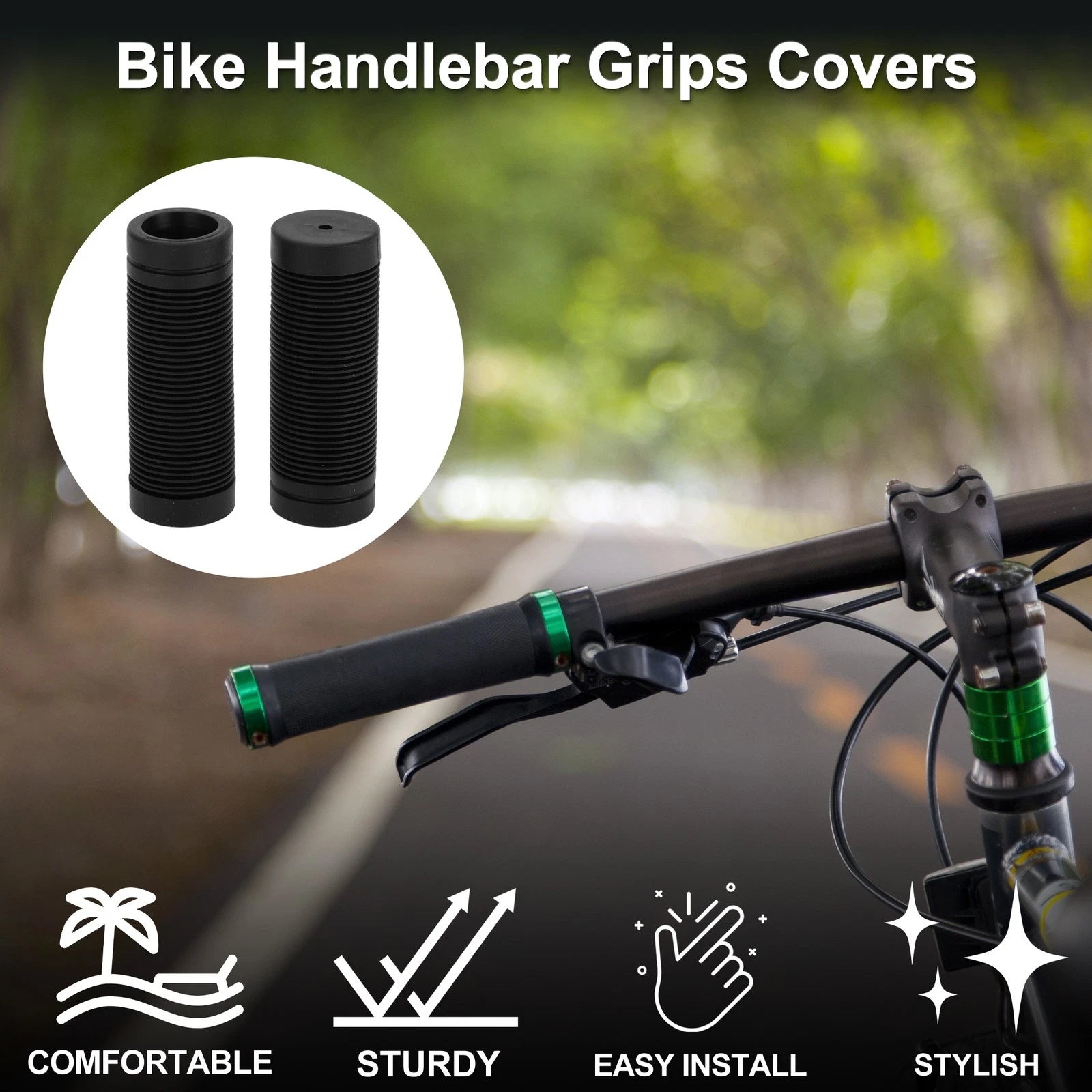 Handlebar Grip Covers 85mm Lightweight for MTB Bike End Protector (1 Pair)