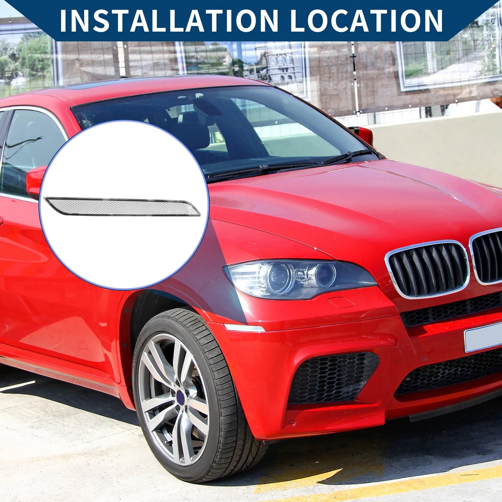Front Left Bumper Reflector Replacement for BMW X6 (2008–2014) White