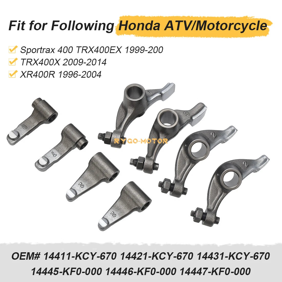 Valve Rocker Arms Shaft for Honda TRX400EX TRX400X (2000–2009) 14411-KCY-670 14421-KCY-670