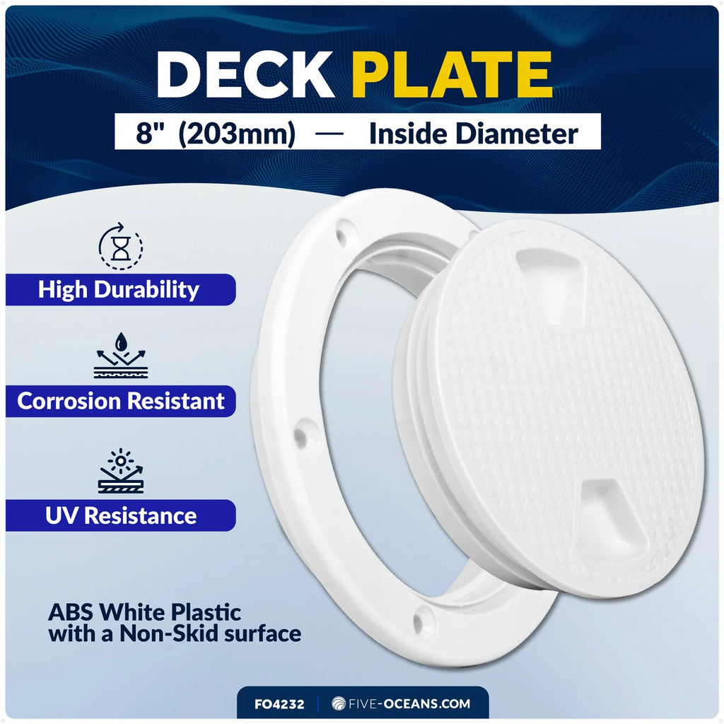 8" Round Inspection Deck Plate for Boat (Marine Access Hatch)