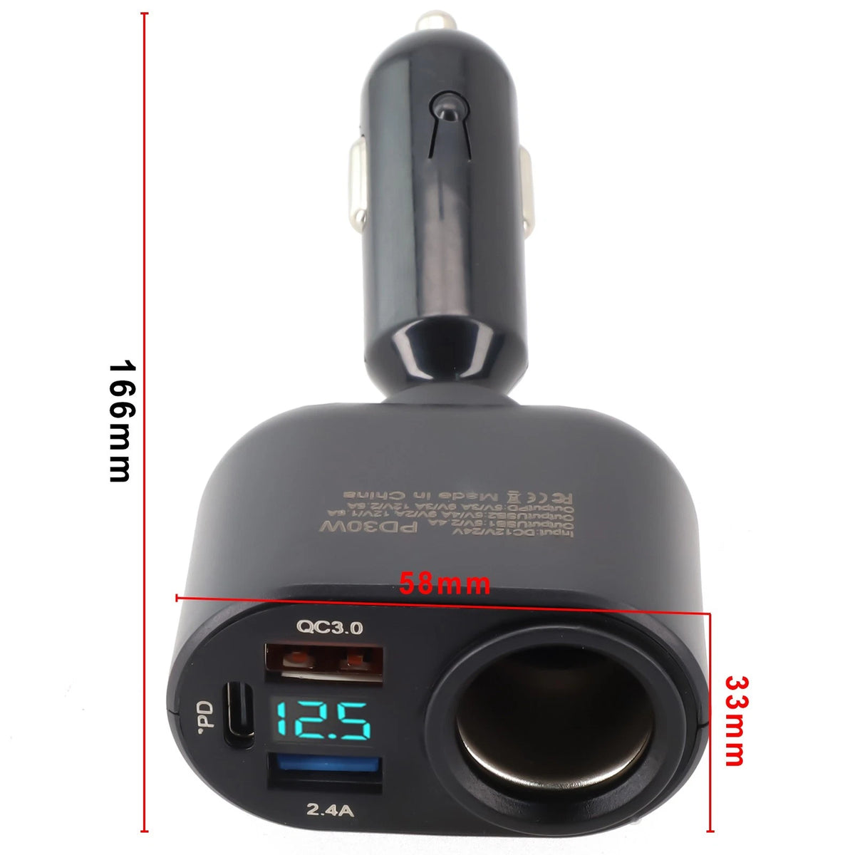 3 Port Car Charger for Quick Charging (2015–2023)