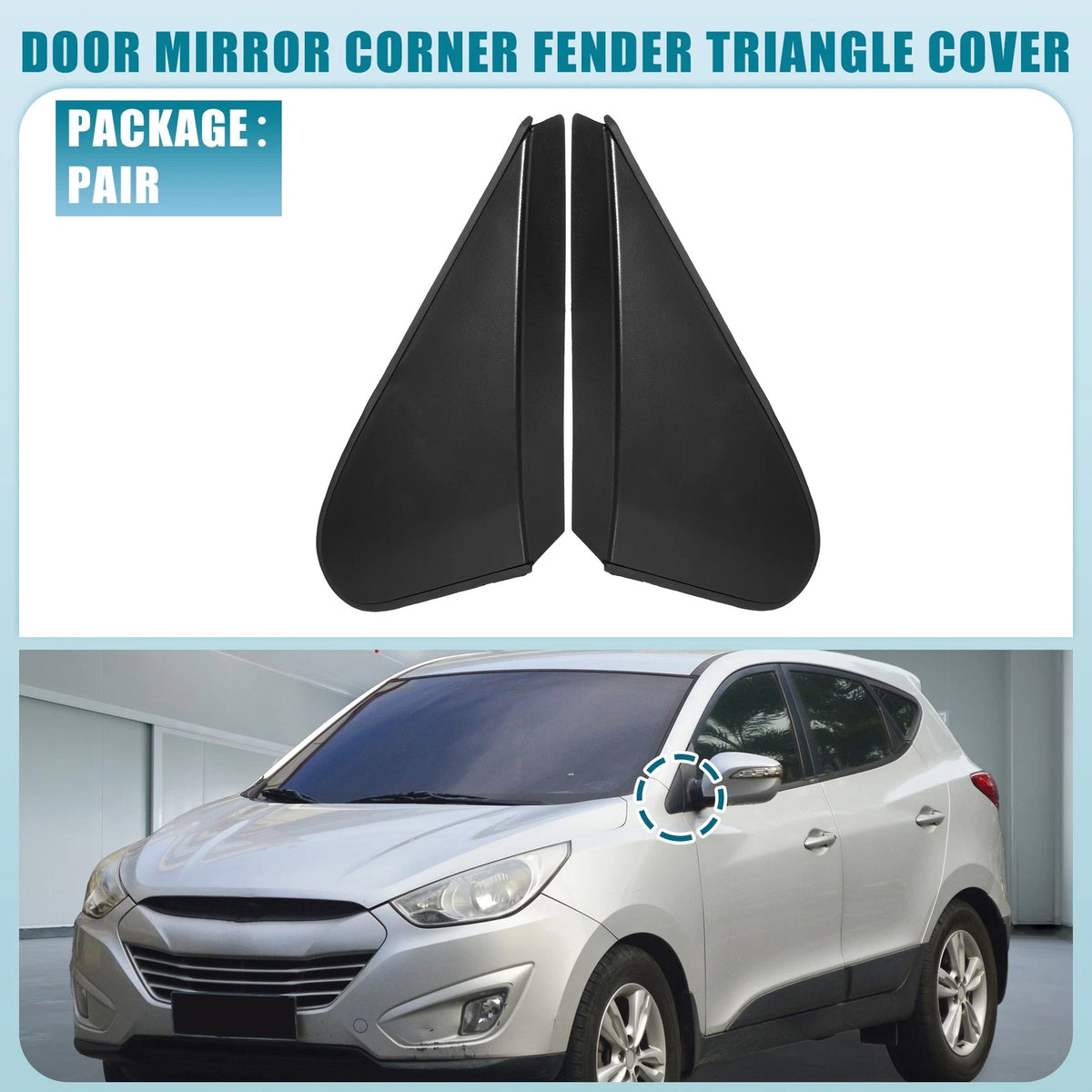Front Corner Mirror Triangle Cover Replacement for Hyundai (2006–2018)