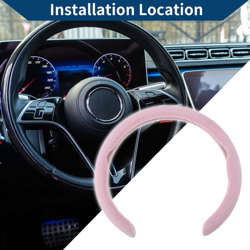 Steering Wheel Cover for Car (14.96", Pink)
