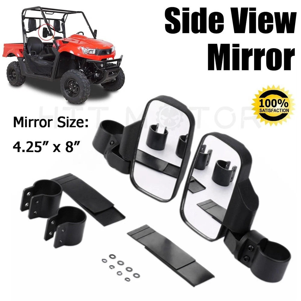 Mirror Set for UTV Side View (4.25"x8", Break Away, Convex, 1 5/8"-2")