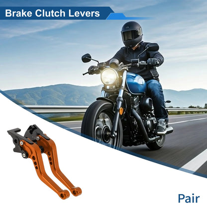 Adjustable Short Brake Clutch Lever for Kawasaki Ninja 300/Z300 (2013–2017) Orange