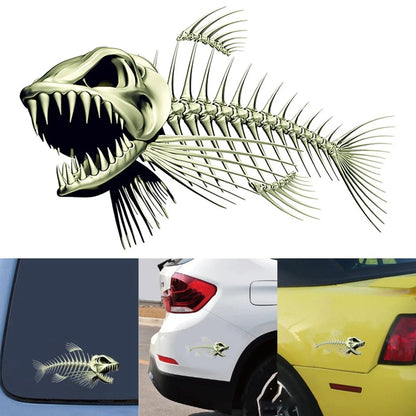 Cool Skeleton Fish Fishing Car Decal Sticker 28x15CM