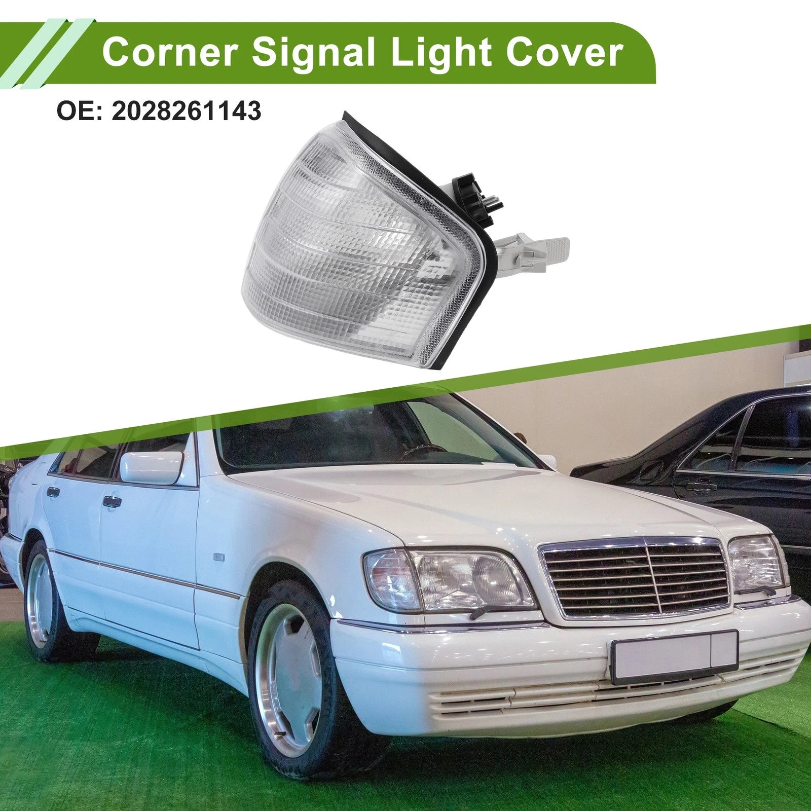 Left Front Corner Signal Light Cover Replacement for Mercedes-Benz (1994–2000)