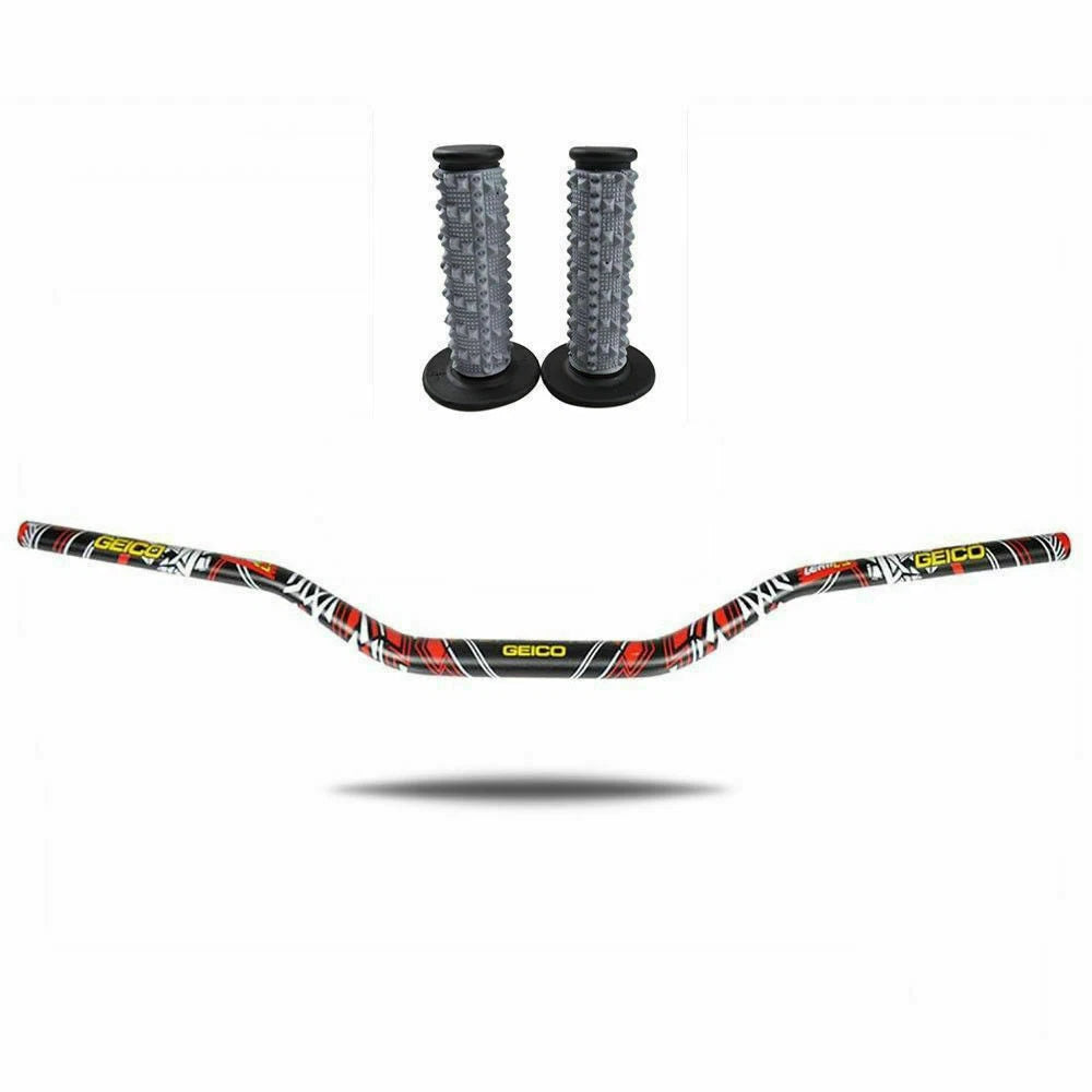 Black Handlebar with Grips for Dirt Pit Bike (28mm, 1-1/8")