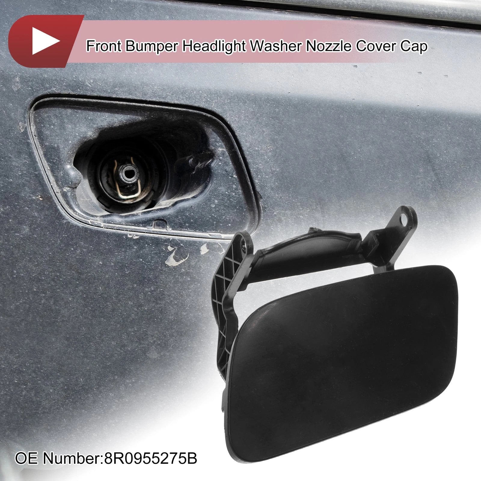 Front Left Washer Nozzle Cover Cap for Audi Q5 (2013–2017) Unpainted