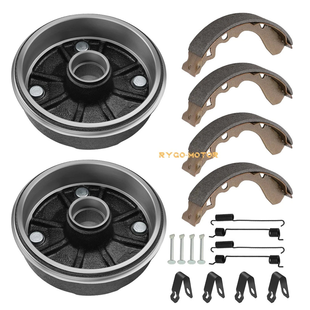 2X Front Brake Drum & Brake Shoes Kit W/Bolts for Kawasaki Mule 500 550 (1993–2006)