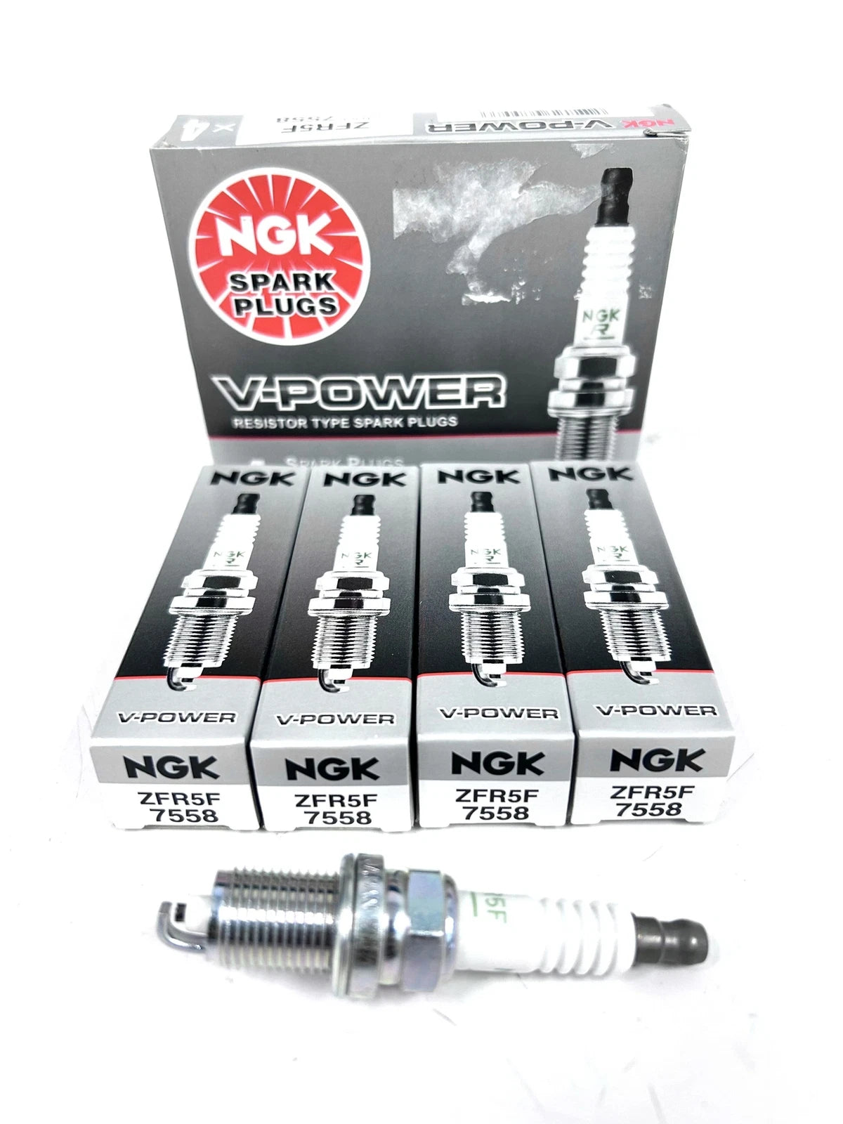 NGK 7558 V-Power Resistor Type Spark Plugs for