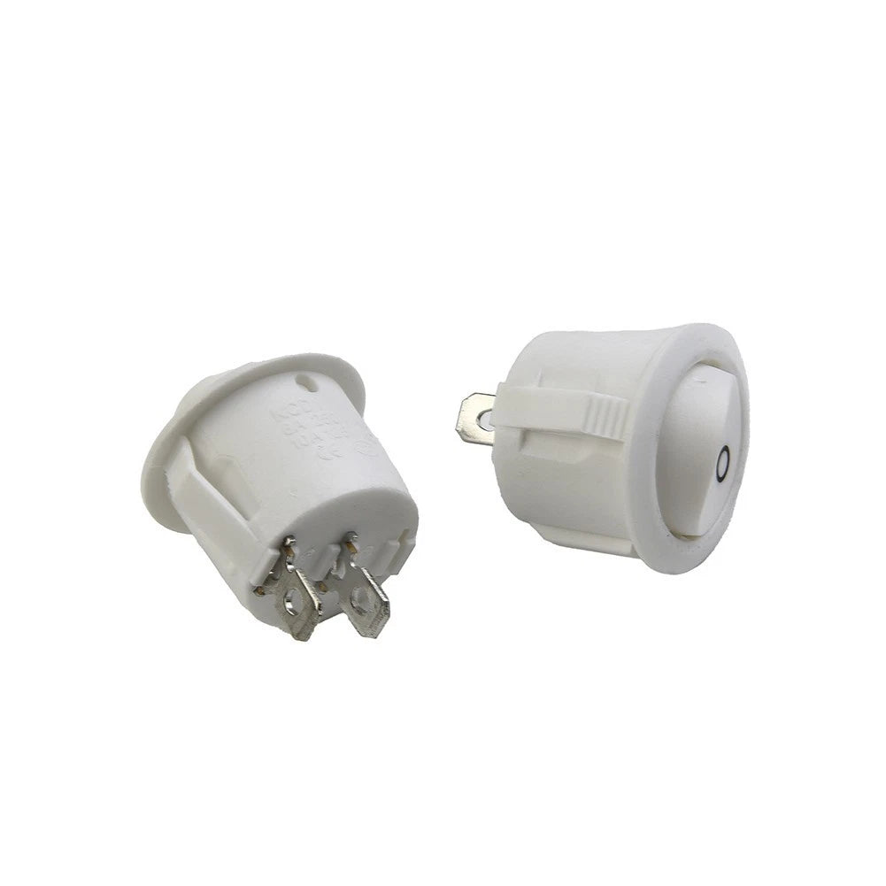 2X Rocker Switches for Caravan (Mini Snap-In Terminal, White)