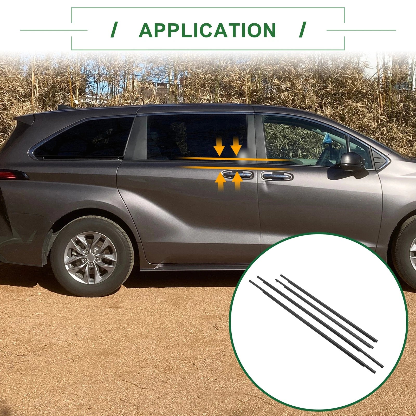 Window Weatherstrip Seal Replacement Set for Toyota Sienna (2011–2020)