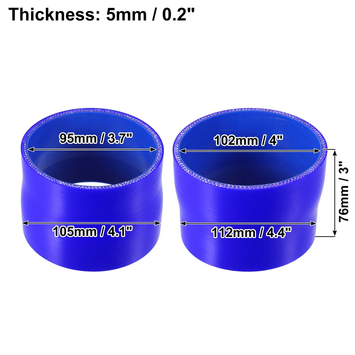 3.7"-4" ID Silicone Hose Coupler for Car Intercooler Tube (95-102mm)