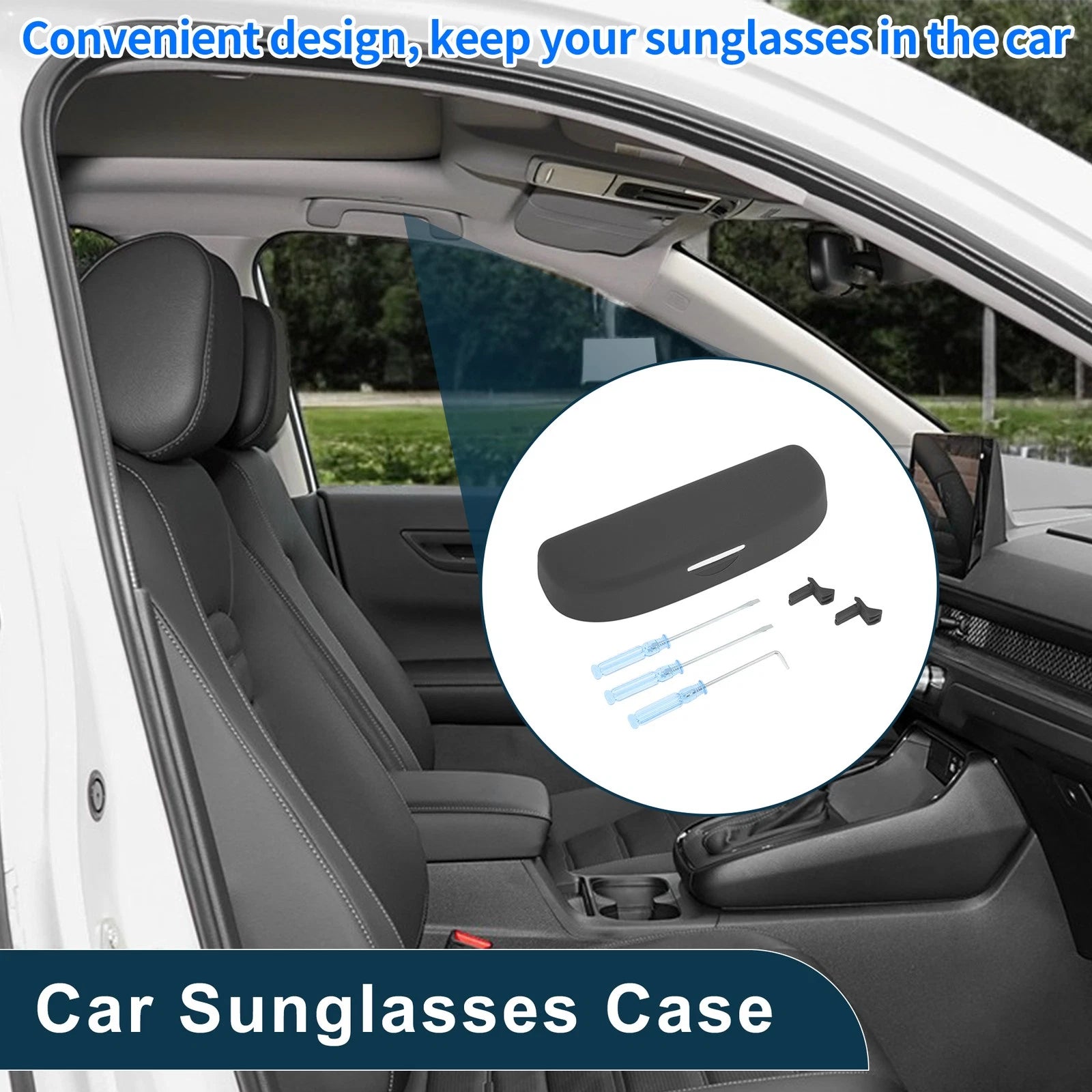 Car Sunglasses Case Storage Box Black for Honda Accord 2018–2024