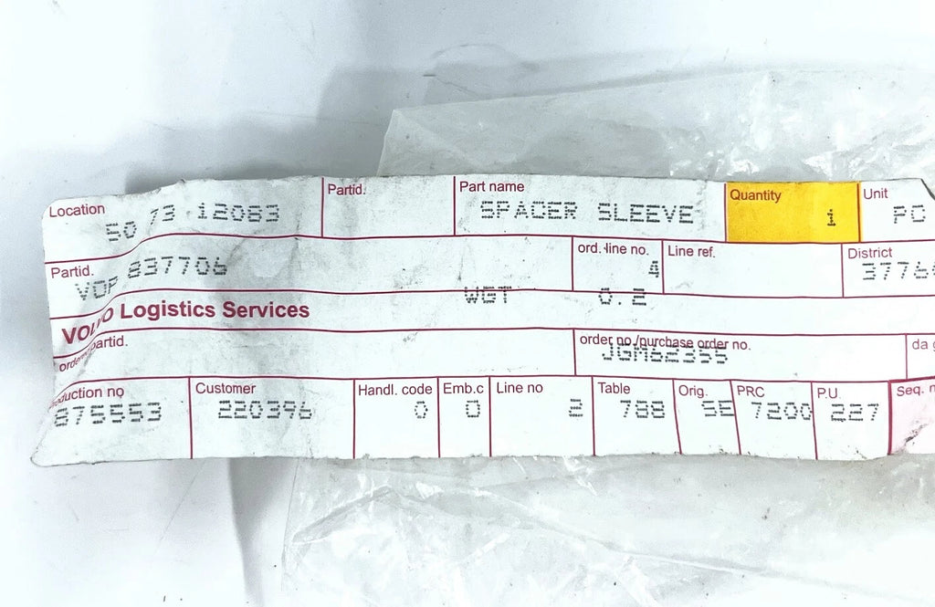 Spacer Sleeve for Volvo Penta (837706)
