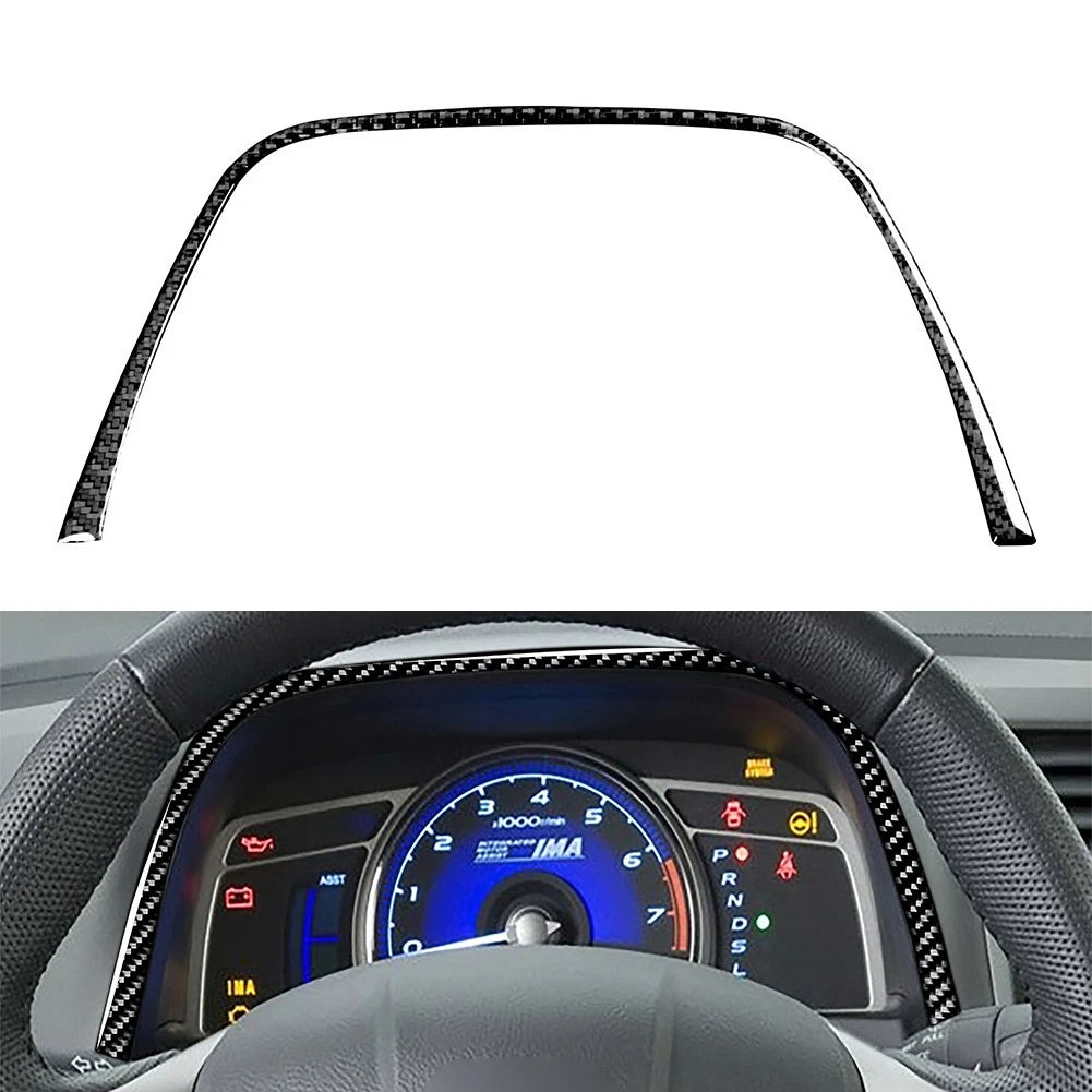Carbon Fiber Dashboard Instrument Strip Trim For Honda Civic 8th Gen 2006-2011