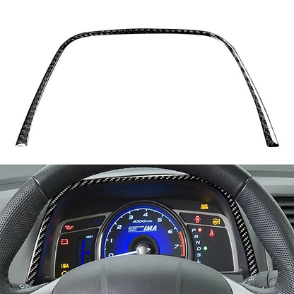Carbon Fiber Dashboard Instrument Strip Trim For Honda Civic 8th Gen 2006-2011