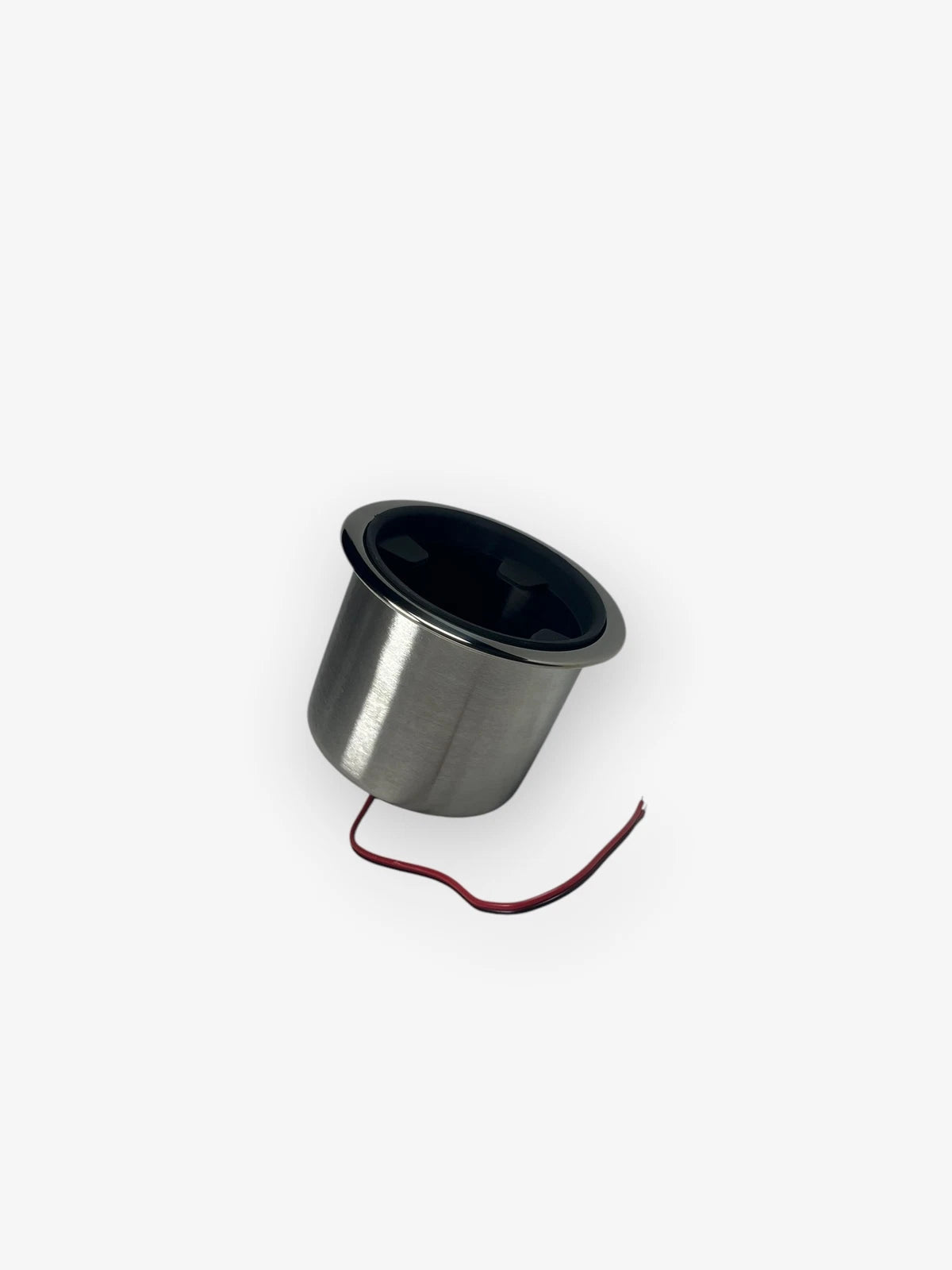 2X LED Stainless Steel Cup Holder w/ Insert for TH Marine (Cutout 3 5/8in)