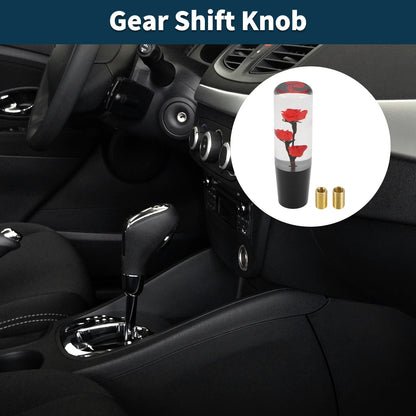 Set of 1 Gear Shift Knob with 2 Adapters for Universal Fit (15cm, Red)