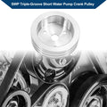 Triple-Groove Short Water Pump Crank Pulley Replacement for Chevy SBC (265–400)