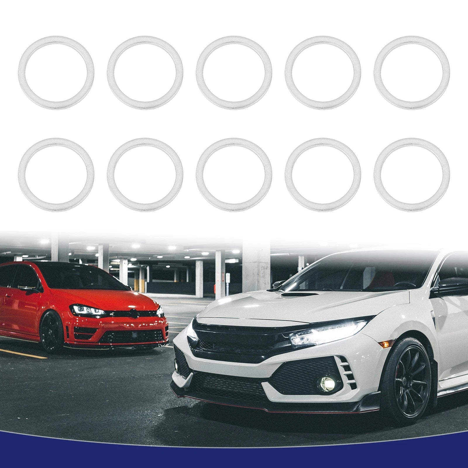 Oil Drain Plug Gaskets Silver Tone Replacement for BMW (2005–2020)