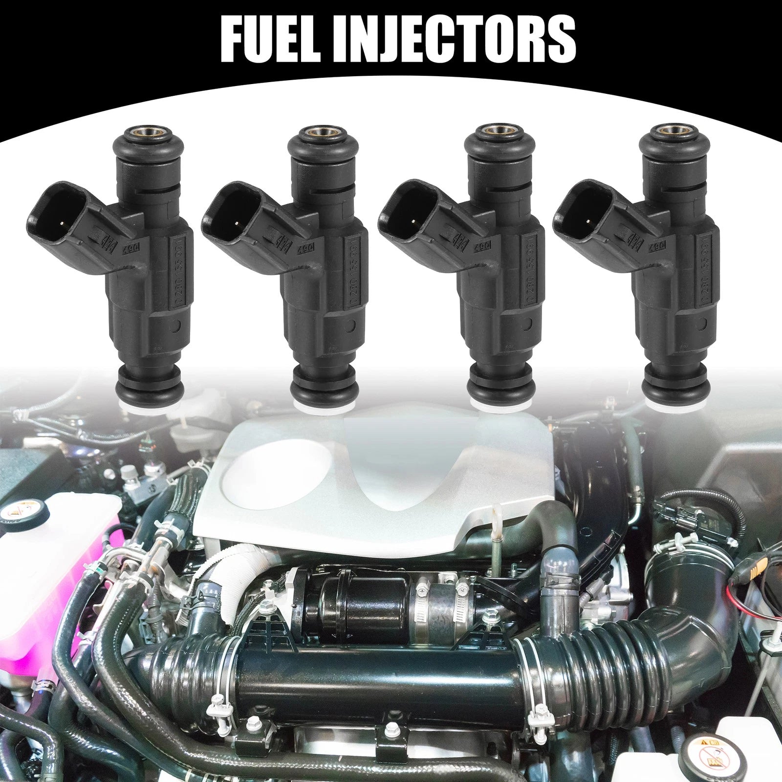 Set of 4 Fuel Injectors for Mini One Cooper (2000–2008)